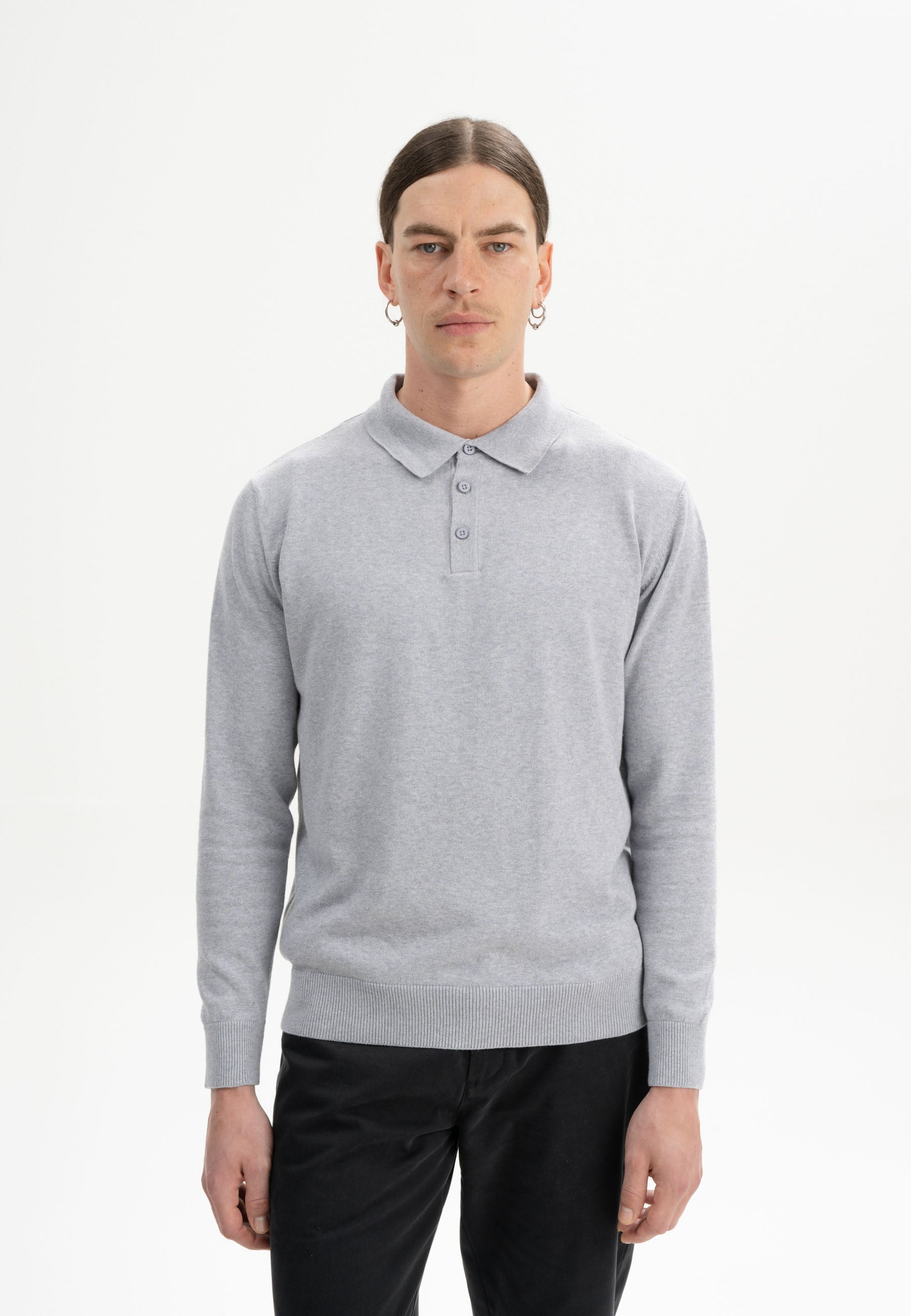 Langarm Strick Poloshirt Style HARISH