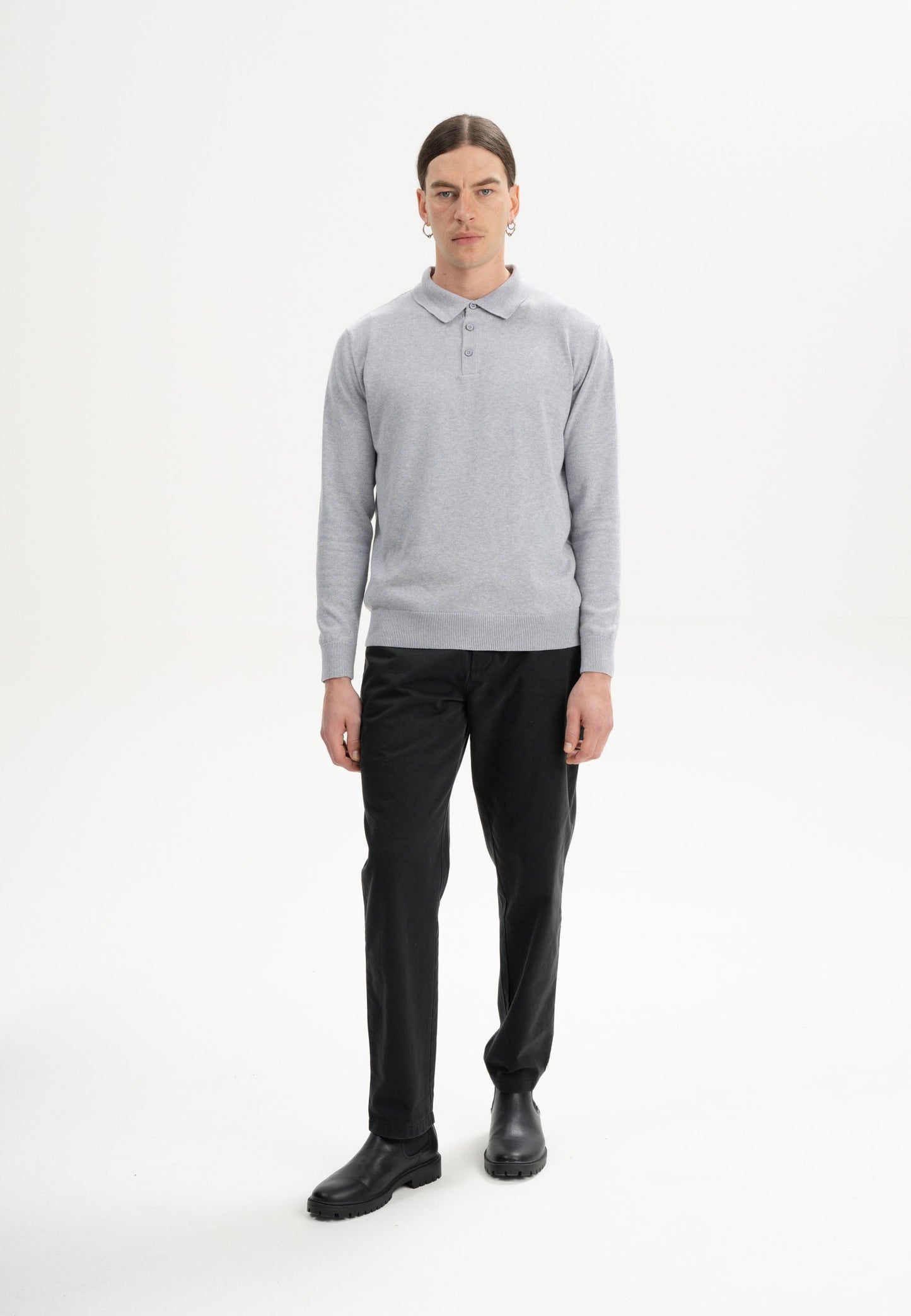 Langarm Strick Poloshirt Style HARISH